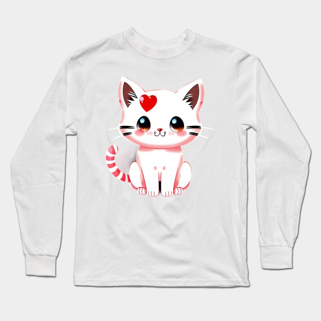 Sweetheart Purrzle Long Sleeve T-Shirt by KawaiiNimbus